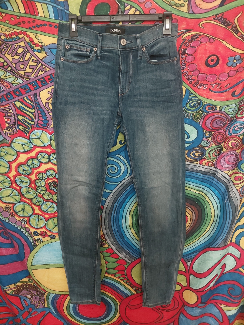 Express Women’s Skinny Jeans in Medium Blue Wash